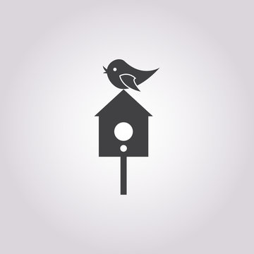 birdhouse icon on white background