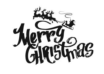 Merry Christmas  lettering design. Vector illustration EPS 10