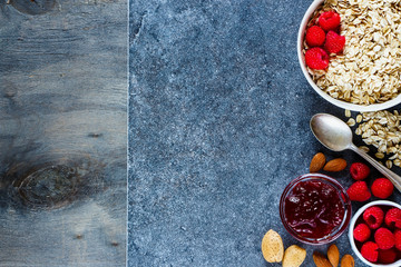 delicious breakfast over stone