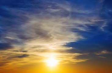 Fototapeta premium Sunset sky and cloud.