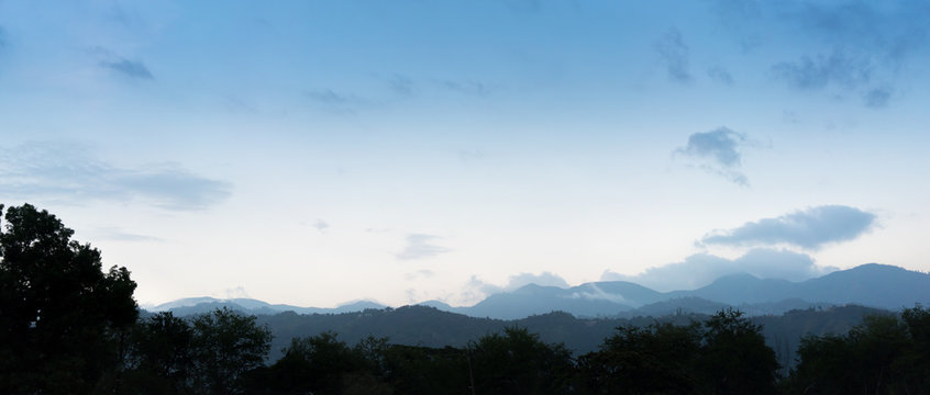 Mountain range against cloudy sky, Jamaica