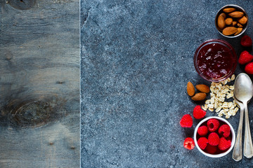 delicious breakfast over stone