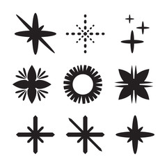Star icons set. Sparkle vector. Star pictograms collection. Simp