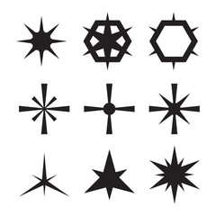 Star icons set. Sparkle vector. Star pictograms collection. Simp