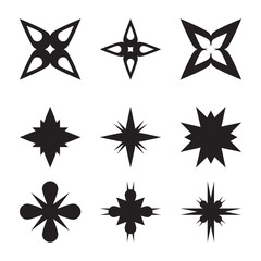 Star icons set. Sparkle vector. Star pictograms collection. Simp