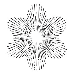 Obraz premium Set of vintage hand drawn sunbursts. Collection of retro sun burst shapes. Vintage logo, labels, badges. Sun ray frames, stars. 