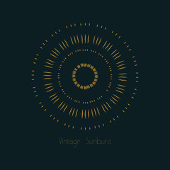Retro sunburst shape for your design. Vintage light Rays. Hand-drawn vector design element.