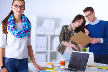 Young business people working at office on new project