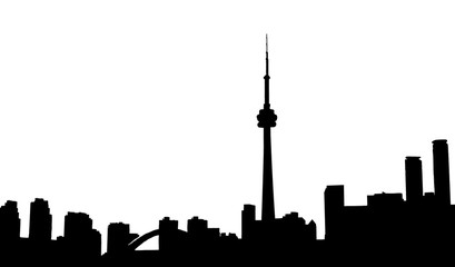 Toronto downtown in black and white
