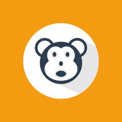 vector monkey on orange background