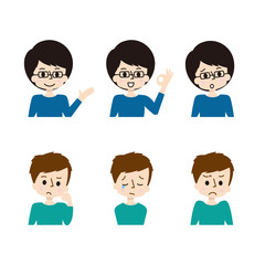 男性 上半身　表情セット