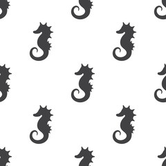 seahorse icon on white background © pandavector
