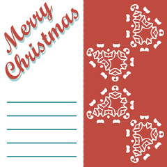 Christmas greeting card and patterns vector background. Merry Christmas holidays wish design and vintage ornament decoration. Happy new year message. Vector illustration.