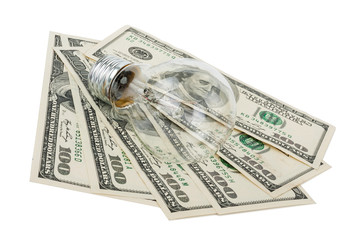 Incandescent light bulb and money