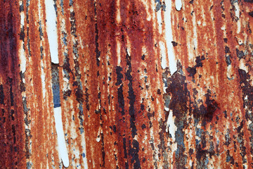 close up of grunge rusty zinc wall
