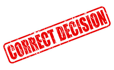 CORRECT DECISION red stamp text