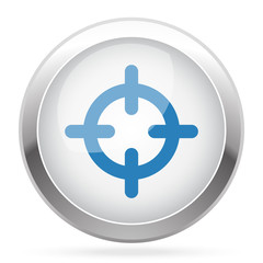 Blue Scope icon on white glossy chrome app button