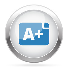 Blue Rating icon on white glossy chrome app button