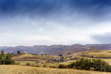 Fototapeta na wymiar Scenic view of mountain range and landscape, Cusco, Peru