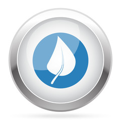 Blue Herbs icon on white glossy chrome app button