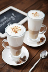 Coffee in glass cup