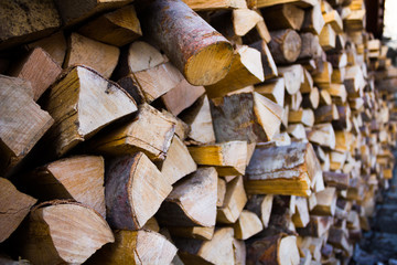 Perfectly stacked firewood