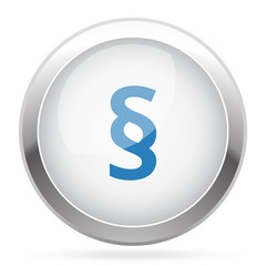 Blue Paragraph icon on white glossy chrome app button