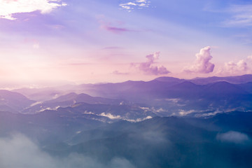 Obraz premium Majestic sunrise in the mountains landscape,Thailand