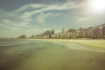 Sunny day on Copacabana Beach in Rio de Janeiro
