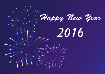 Happy New Year 2016 firework on blue background