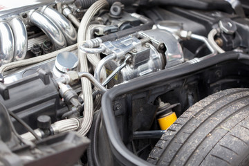 Full frame shot of a car engine