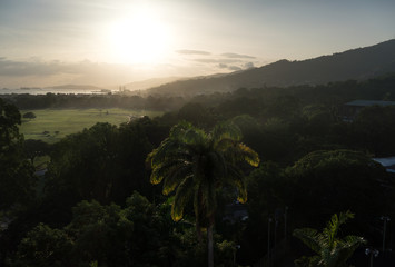 Fototapeta na wymiar Scenic view of sunrise over mountain, Trinidad, Trinidad And Tobago