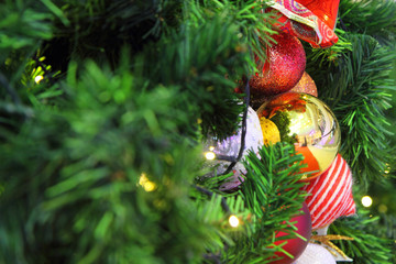 Soft focus to ball on Christmas tree