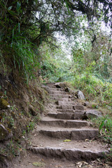 Staircase on the Inca trail to Machu Picchu, Cusco Region, Urubamba Province, Machupicchu District, Peru