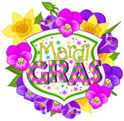 Floral Mardi Gras Blazon
