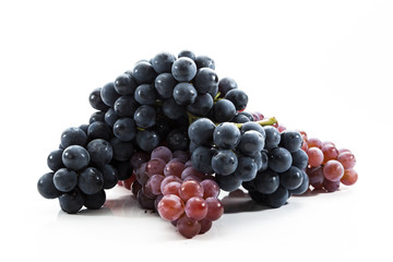 Collection of Fresh Grapes on Bright Backgroup Up Close