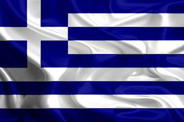 Waving Fabric Flag of Greece