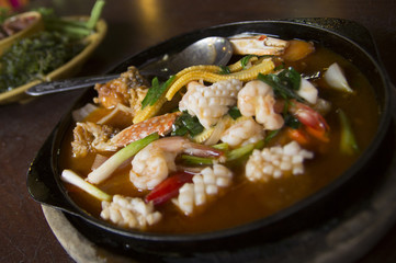 seafood stir fried with Thai herb.