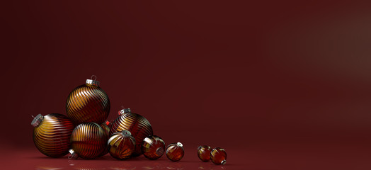 Horizontal banner with bananas and orange  toy decoration