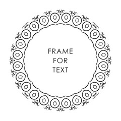 Elegant frame in trendy outline style isolated on white background