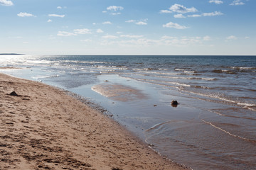 Scenic view of a beach against sky, Prince Edward Island, Canada