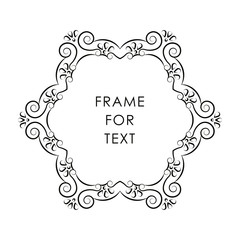 Refined round frame with space for text in trendy outline style, isolated on white