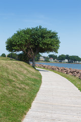 Empty footpath at coast, Victoria park, Charlottetown, Prince Edward Island, Canada