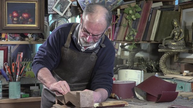 carpenter working in his workshop