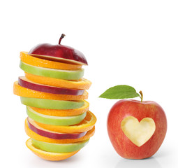 apple on a white background..