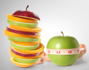 apple on a white background..