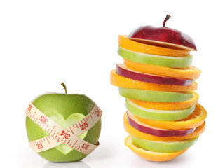 apple on a white background..