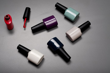 Naklejka premium Collection of various nail polish
