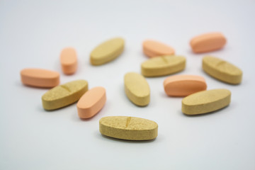 pills isolated on white background