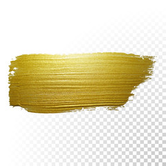 Vector gold paint brush stroke.